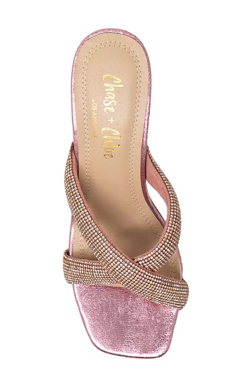 Chase & Chloe Chase And Chloe Rhinestone Cross Strap Sandal