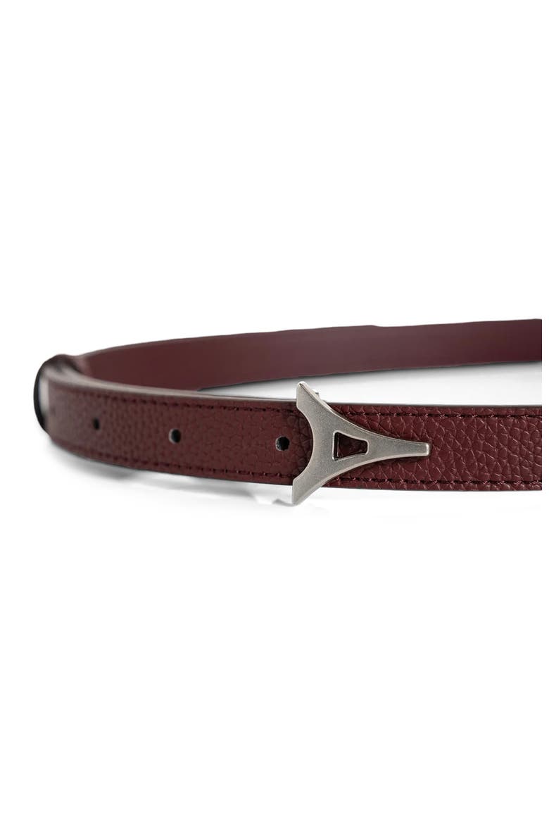 Leonie Eiffel Slim Leather Belt, Alternate, color, Red