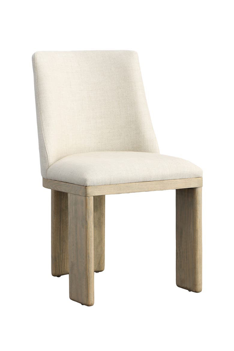 Cora Linen Upholstered Dining Chair with Ash Wood Frame, Main, color, Beige