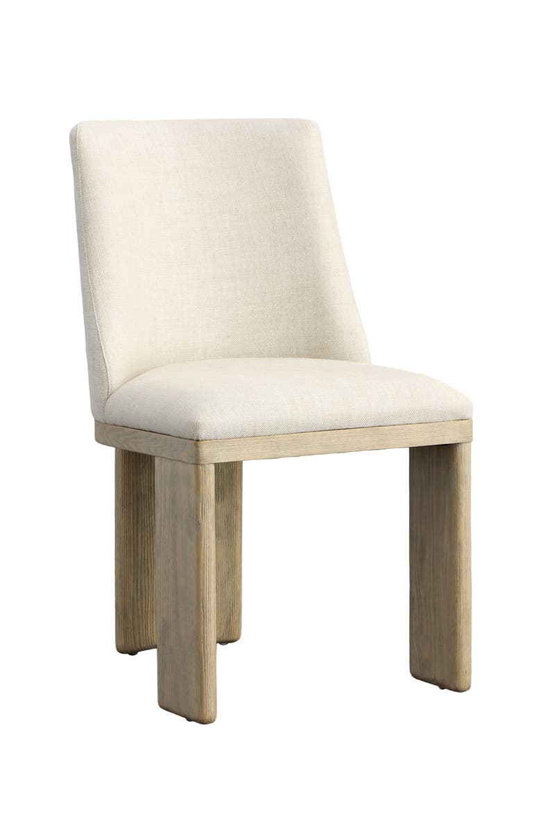 Dovetail Furniture Cora Linen Upholstered Dining Chair with Ash Wood Frame, Main, color, Beige
