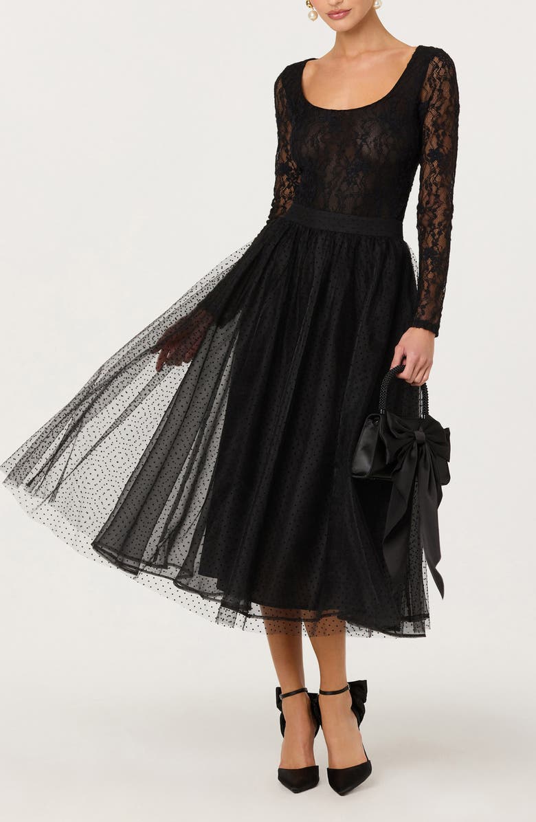 ASTR the Label Lela Tulle Skirt, Alternate, color, Black