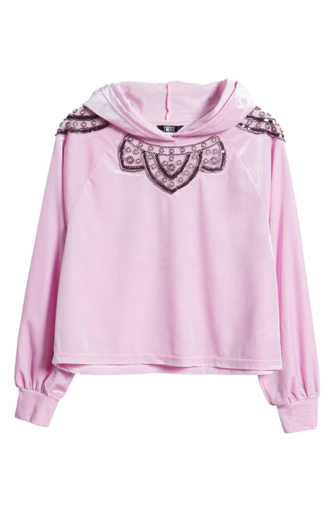 Kids' Embellished Velour Hoodie (Big Kid)