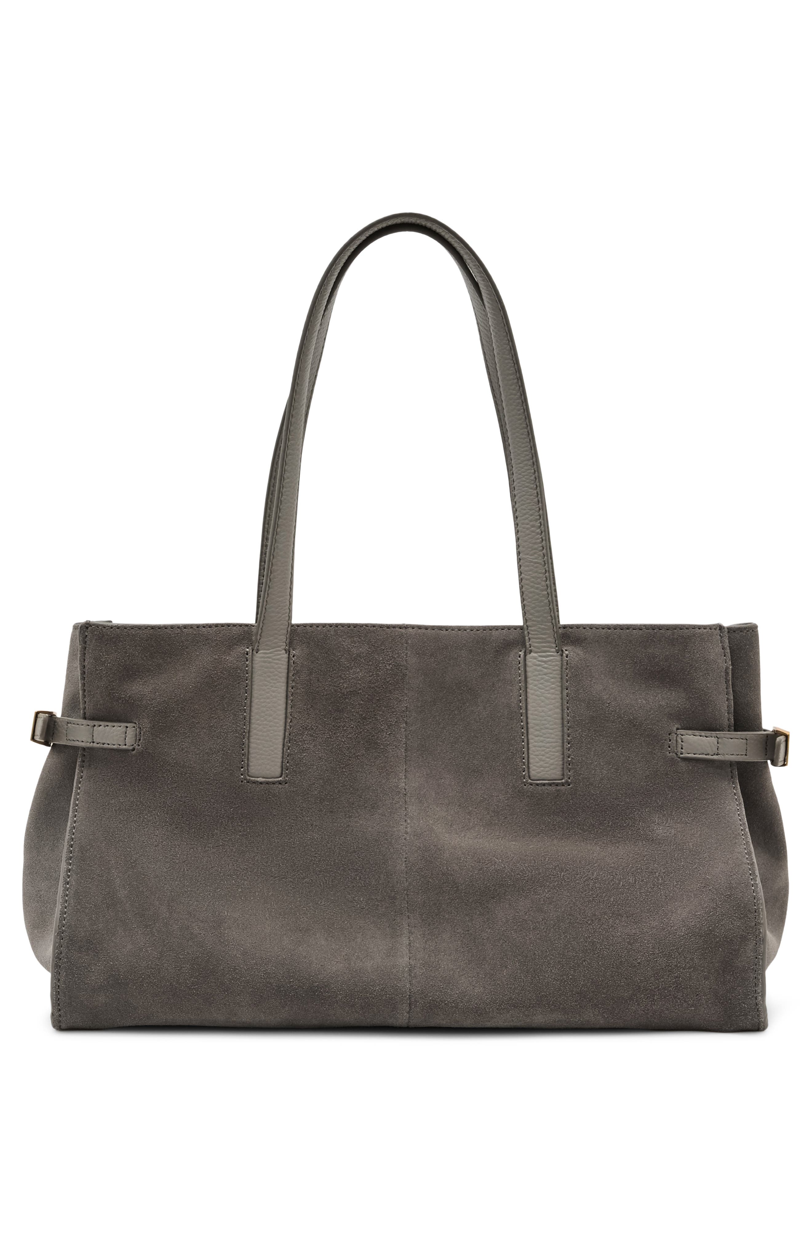 Elise Suede Tote, Alternate, color, GREY