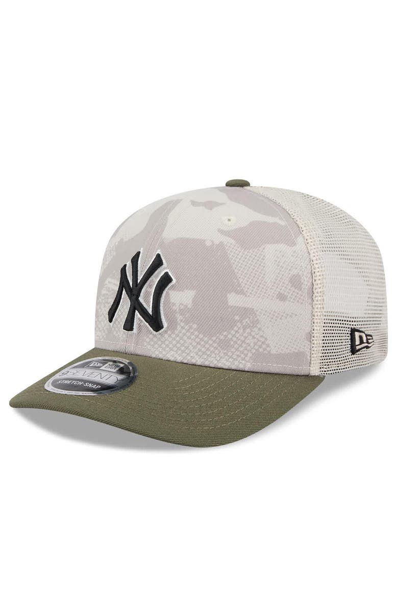 New Era Men's New Era Light Beige/Olive New York Yankees 2025 Armed Forces Day 9SEVENTY Stretch-Snap Hat, Alternate, color, 