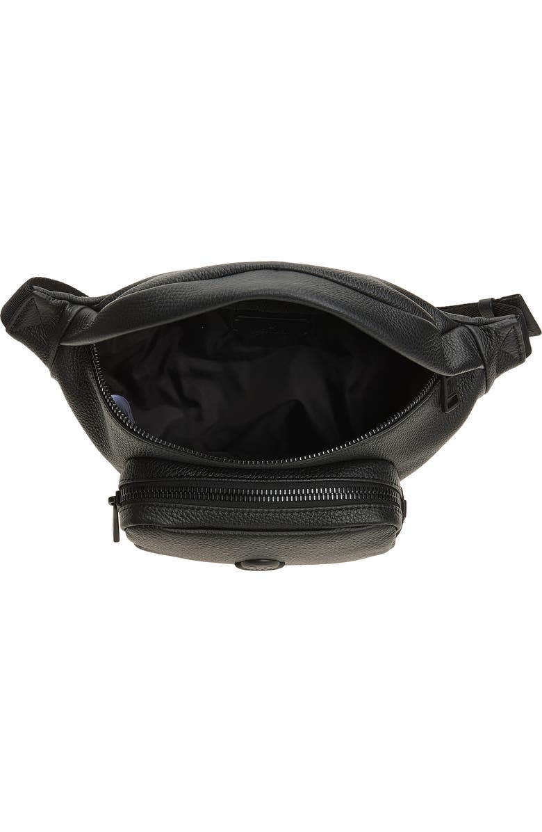 Moncler Durance Leather Belt Bag, Alternate, color, Black