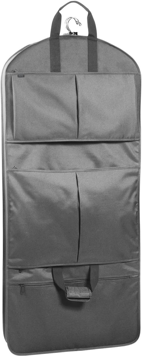Wallybags 48" Deluxe Tri-fold Travel Garment Bag With Three Pockets In Gray
