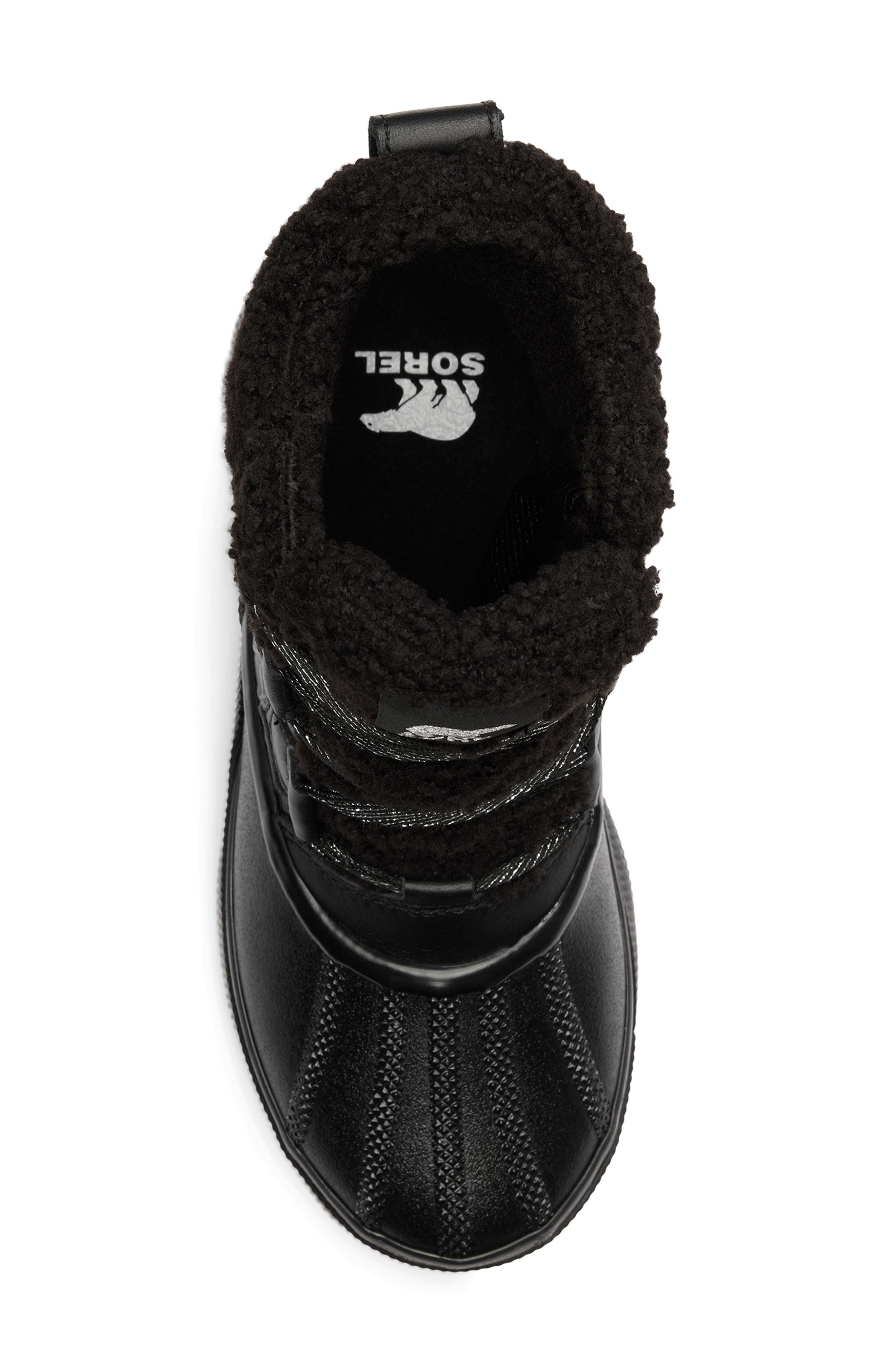 SOREL Out N About IV Chillz Lux Waterproof High Top Sneaker, Alternate, color, Black/ Black