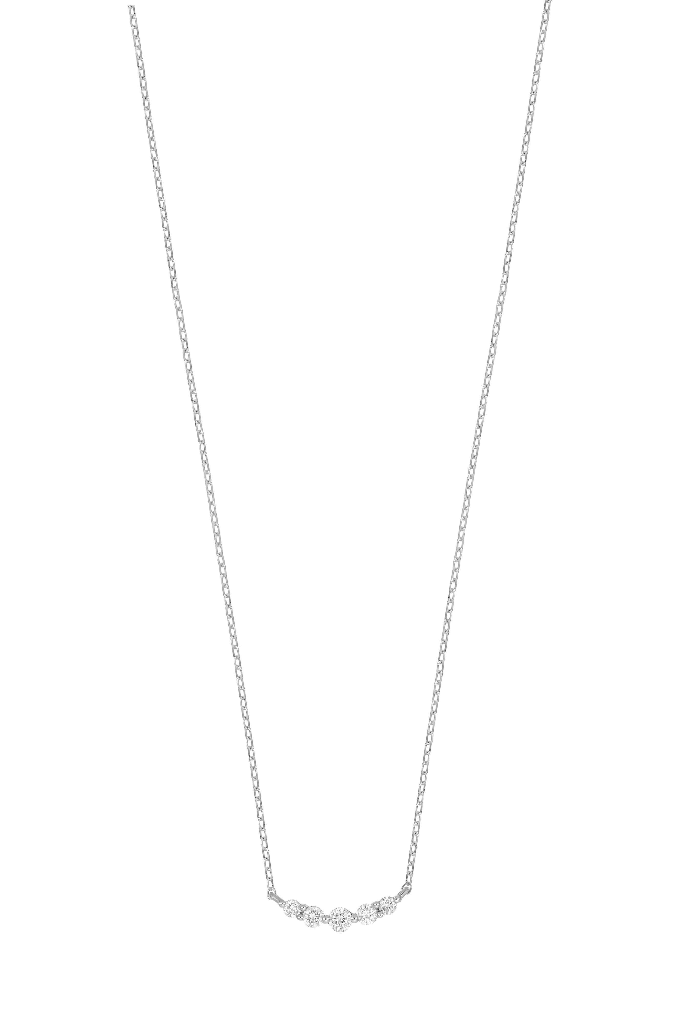 Carrière Jewelry Curved Diamond Bar Pendant Necklace - 0.06ct.