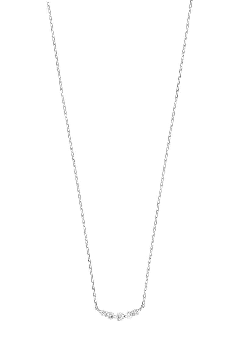Curved Diamond Bar Pendant Necklace - 0.06ct., Main, color, 14K WHITE GOLD
