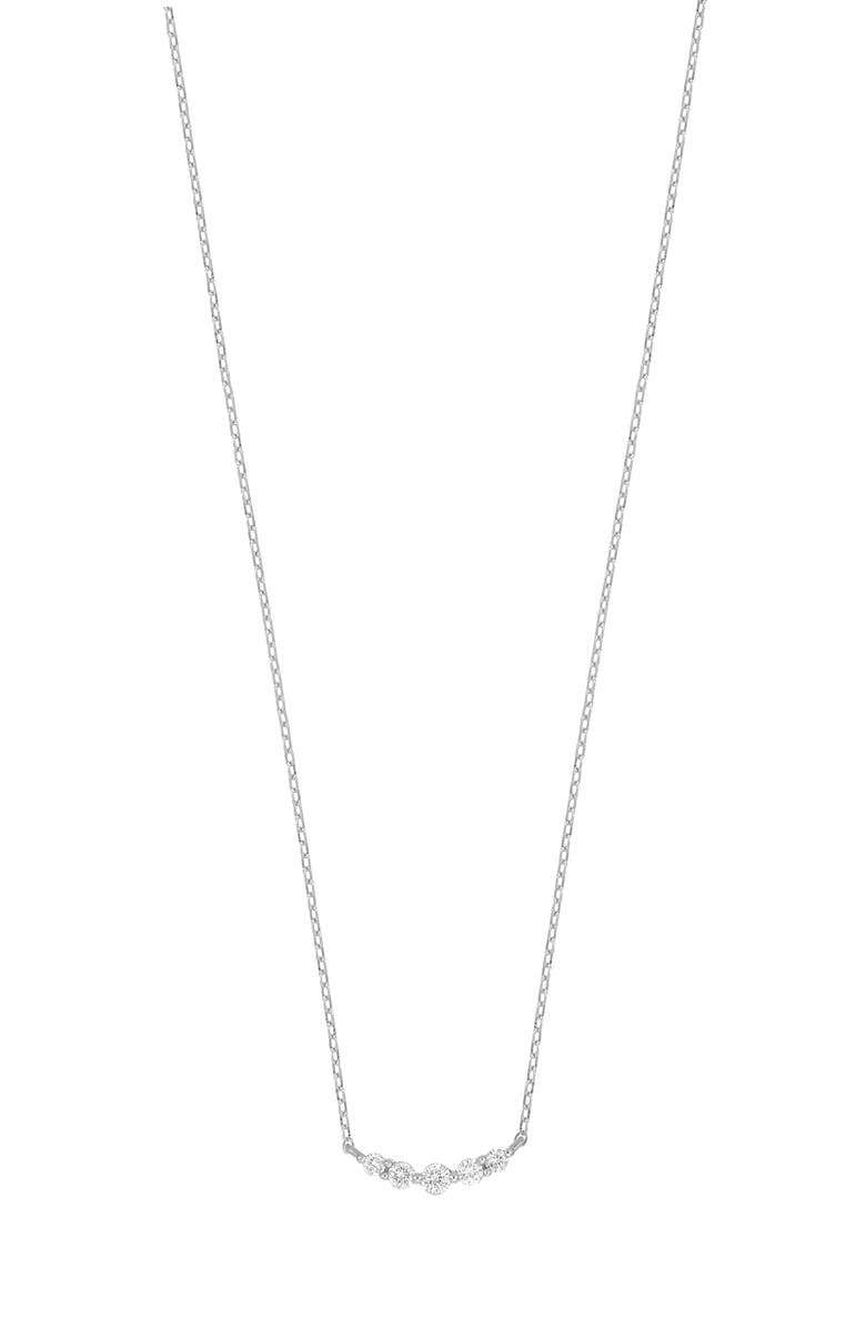 Carrière Jewelry Curved Diamond Bar Pendant Necklace - 0.06ct., Main, color, 14K White Gold