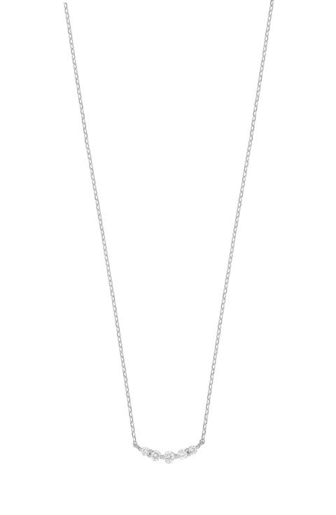 Curved Diamond Bar Pendant Necklace - 0.06ct.