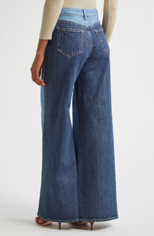 L'agence Beau High-rise Wide-leg Contrast Jeans In Blue