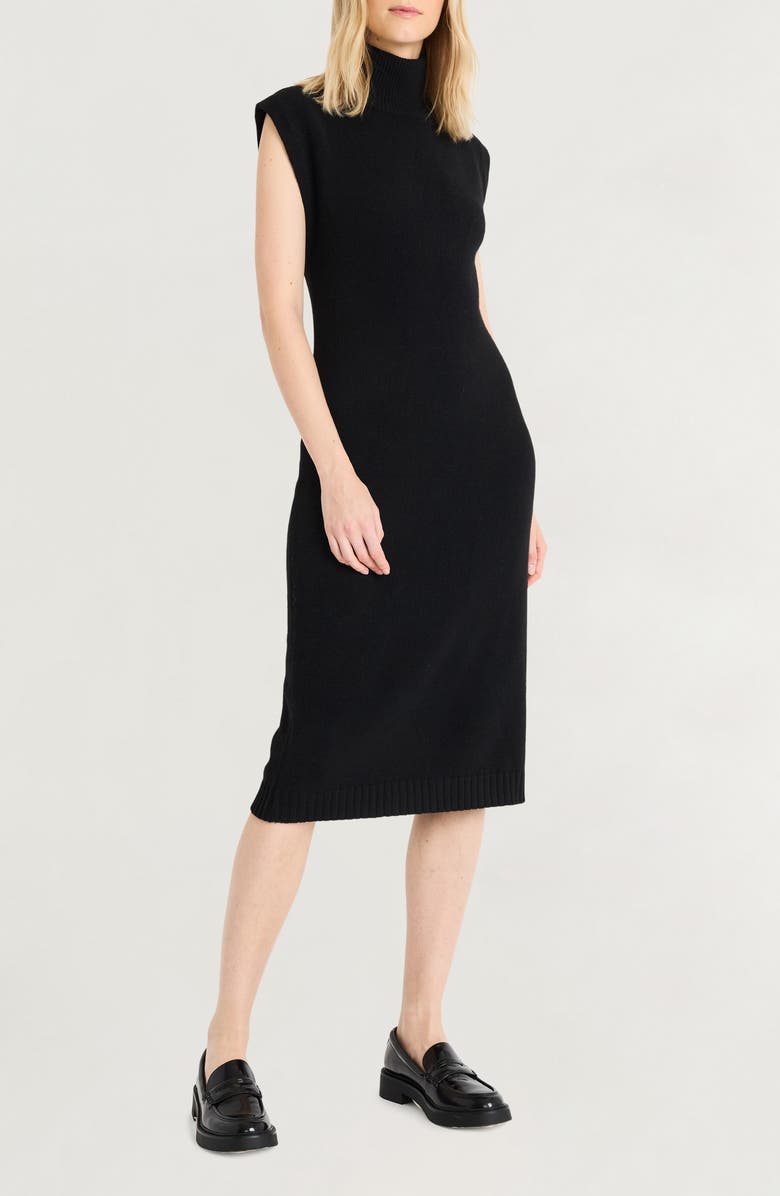 Cap Sleeve Turtleneck Sweater Dress