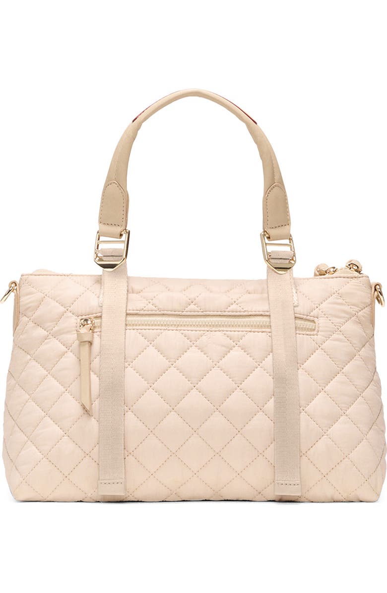 MZ Wallace Small Park Quilted Nylon Satchel, Alternate, color, Buff