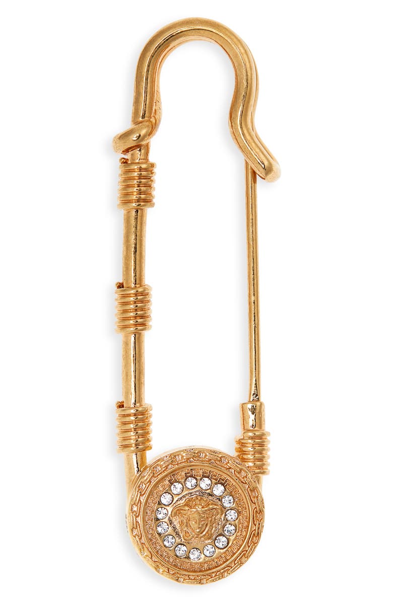 Versace Medusa Safety Pin Brooch, Main, color, 