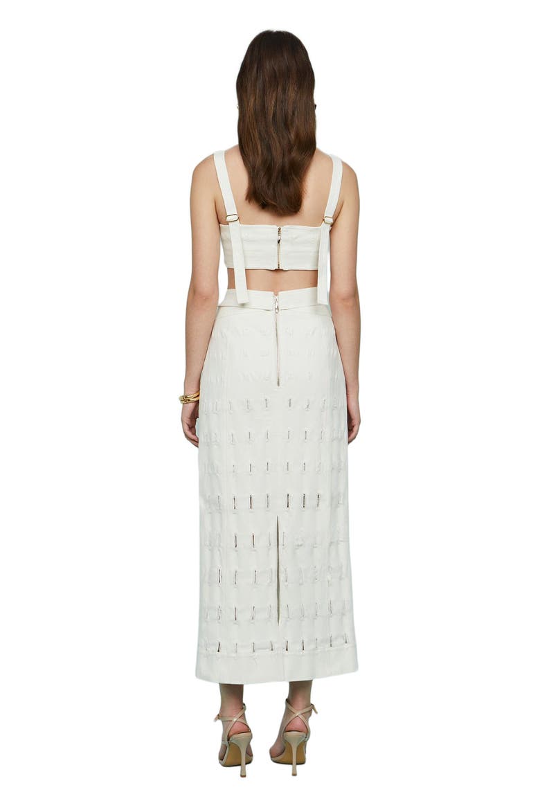 Jay Textured Twill Midi Skirt, Alternate, color, Sea Salt