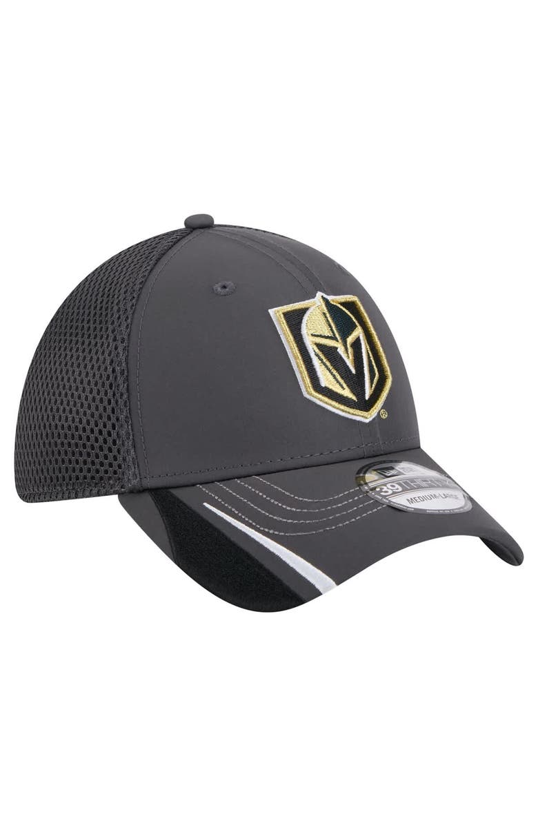 New Era Men's New Era Gray Vegas Golden Knights Linear Featherweight 39THIRTY Flex Hat, Alternate, color,
