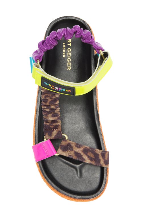 Kurt Geiger Mini Orion Espadrille Sandals In Leopard Neon Multi