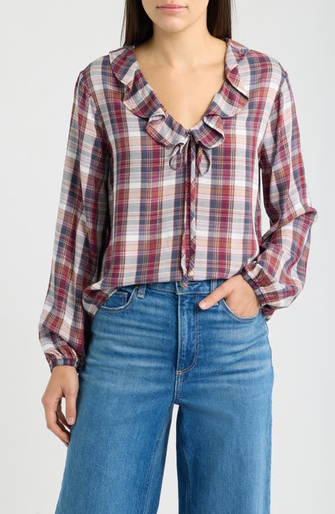 Plaid Ruffle Top