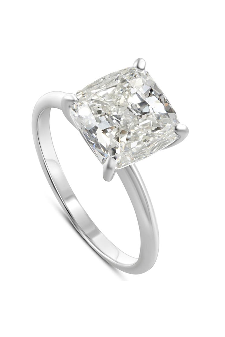 4.39CT Cushion Diamond GIA Certified Solitaire Engagement Ring 14k Gold, Alternate, color, 14k White Gold