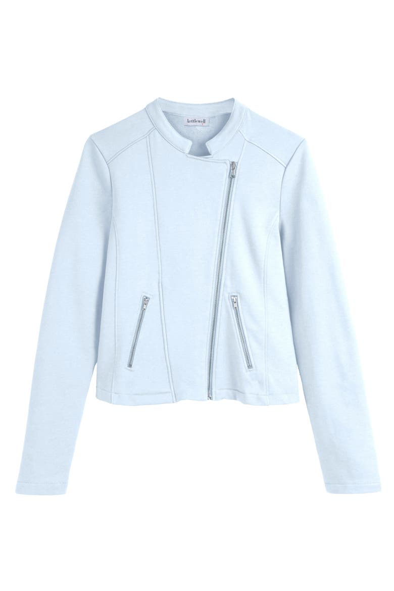 Sculpted Biker Jacket, Alternate, color, Ice Blue