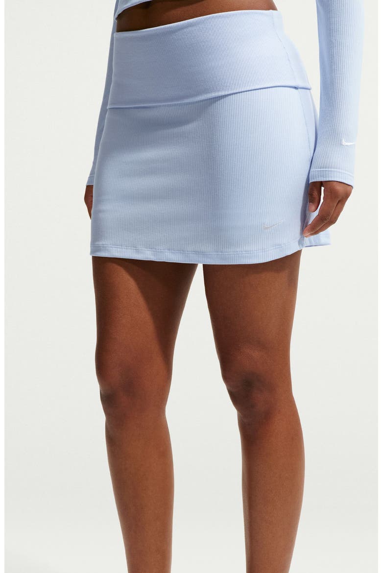 Sportswear Chill Rib Skirt, Alternate, color, HYDROGEN BLUE/ SAIL