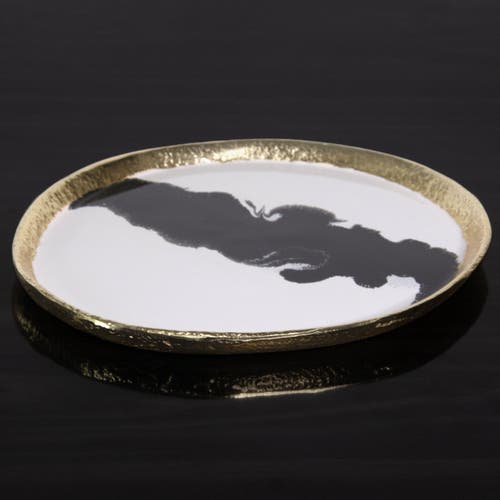 Lunares Bianco Nero Platter In White