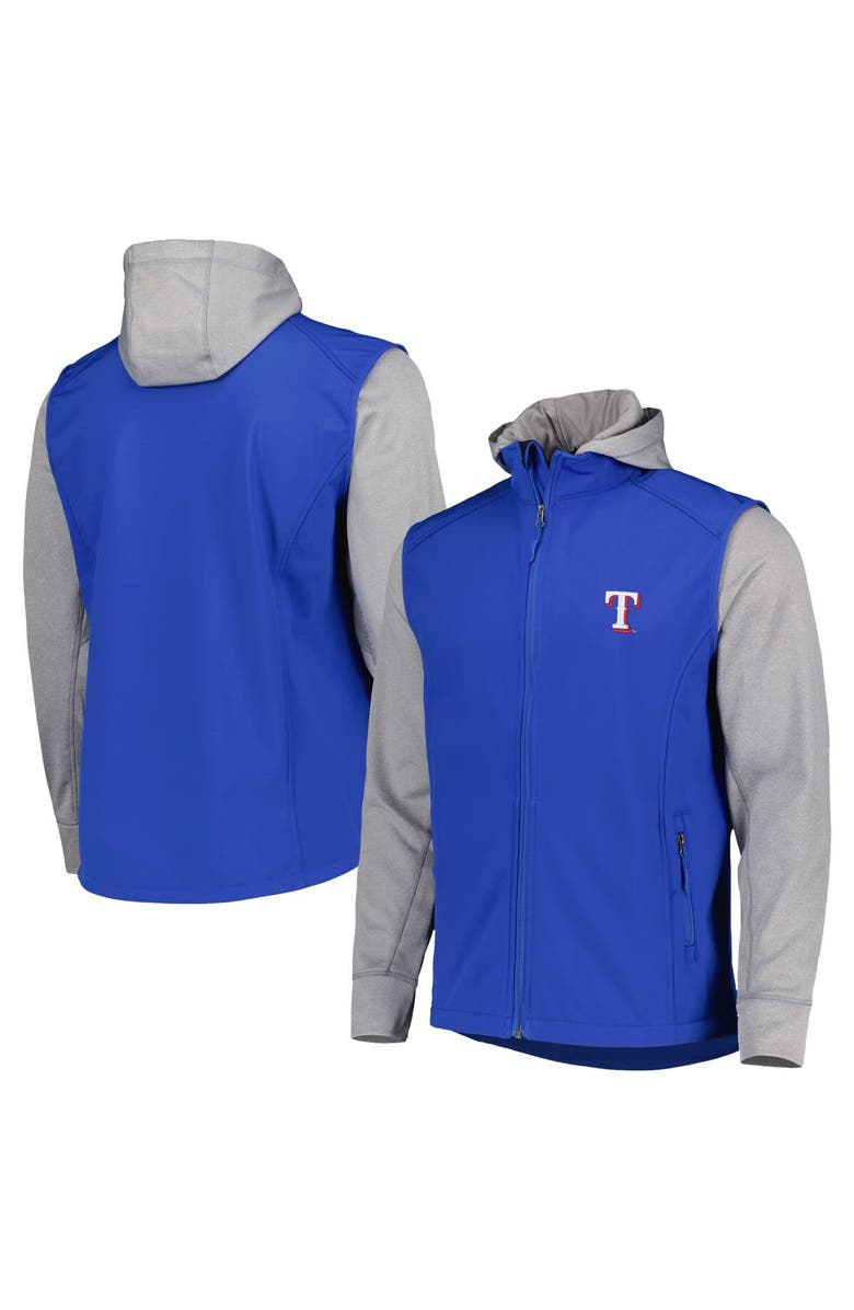 DUNBROOKE Men's Dunbrooke Royal/Heather Gray Texas Rangers Alpha Full-Zip Jacket, Main, color, Royal