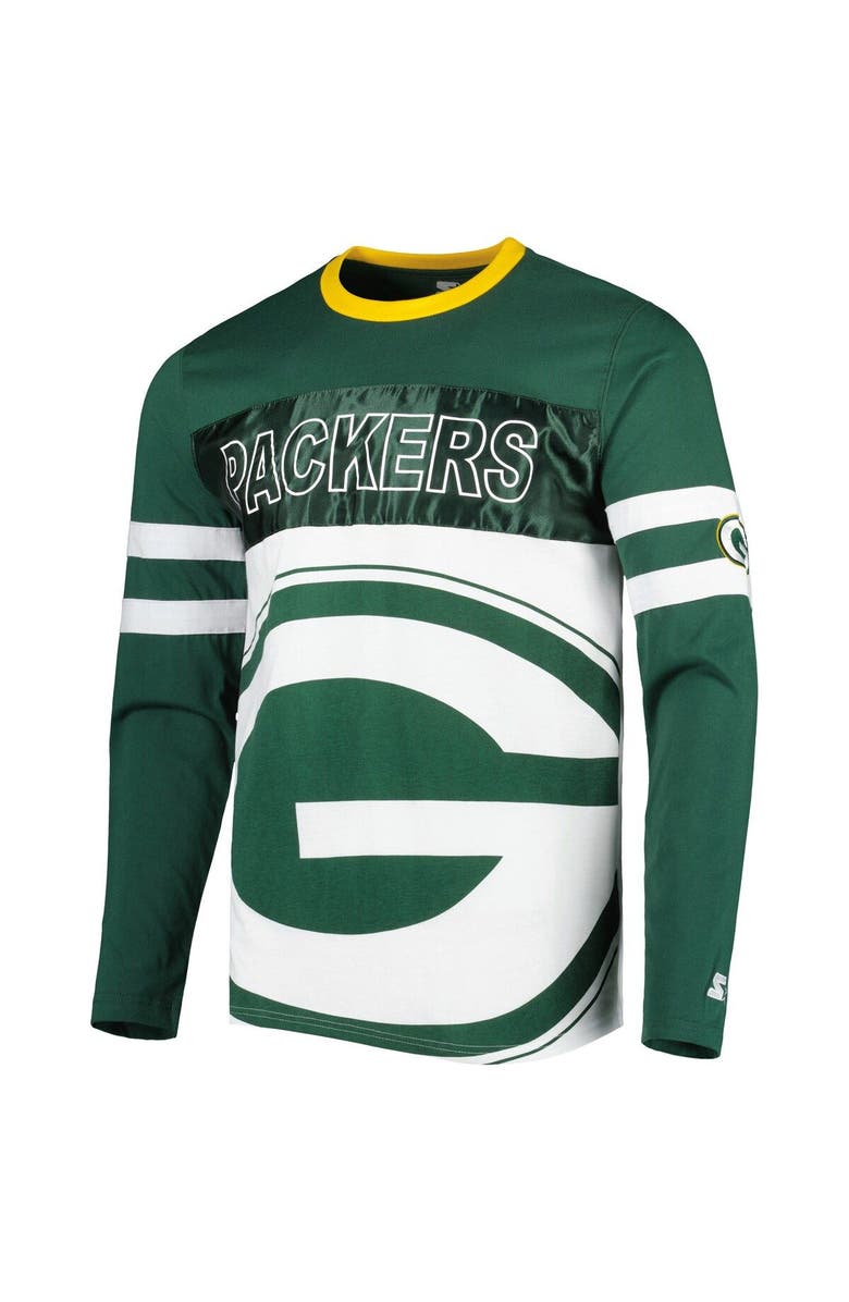 STARTER Men's Starter Green/White Green Bay Packers Halftime Long Sleeve T-Shirt, Alternate, color, Green