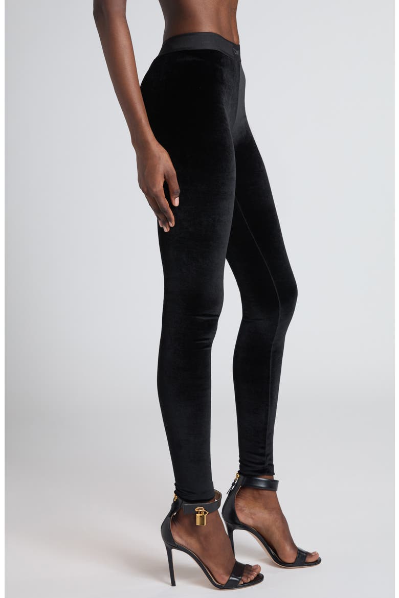 Signature Stretch Leggings, Alternate, color, BLACK