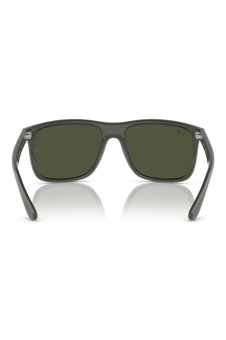 60mm Boyfriend Two Square Sunglasses, Alternate, color, GREEN
