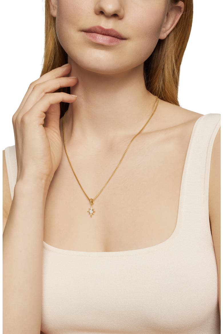 North Star 18K Gold & Pavé Diamond Amulet, Alternate, color, DIAMOND/ YELLOW GOLD