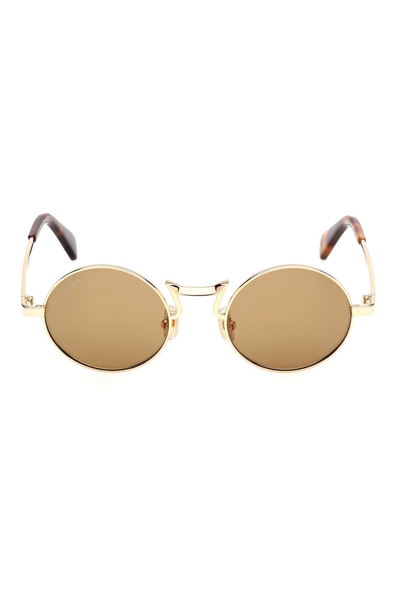 48mm Small Round Sunglasses, Main, color, DEEP GOLD / ROVIEX MIRROR