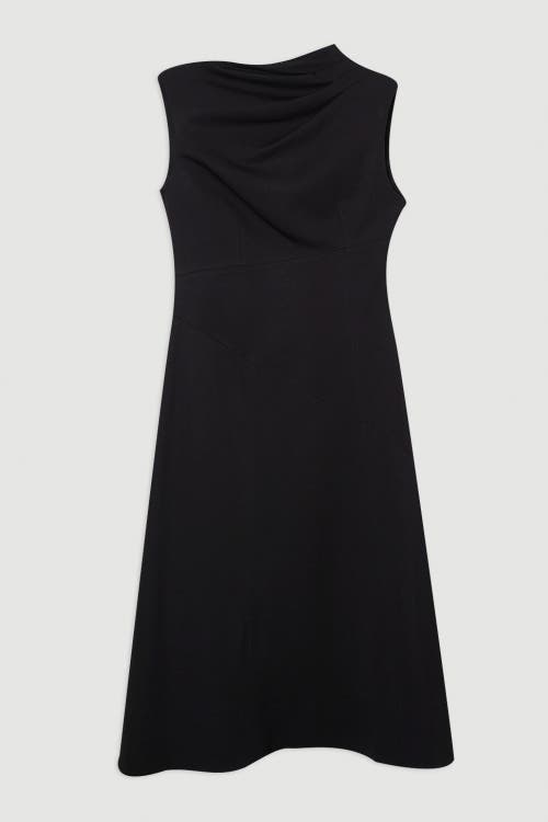 Karen Millen Petite Premium Tailored Midi Dress In Black