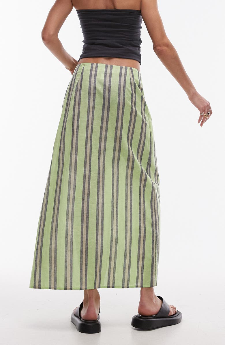 Topshop Stripe Sarong Maxi Skirt, Alternate, color, Medium Green