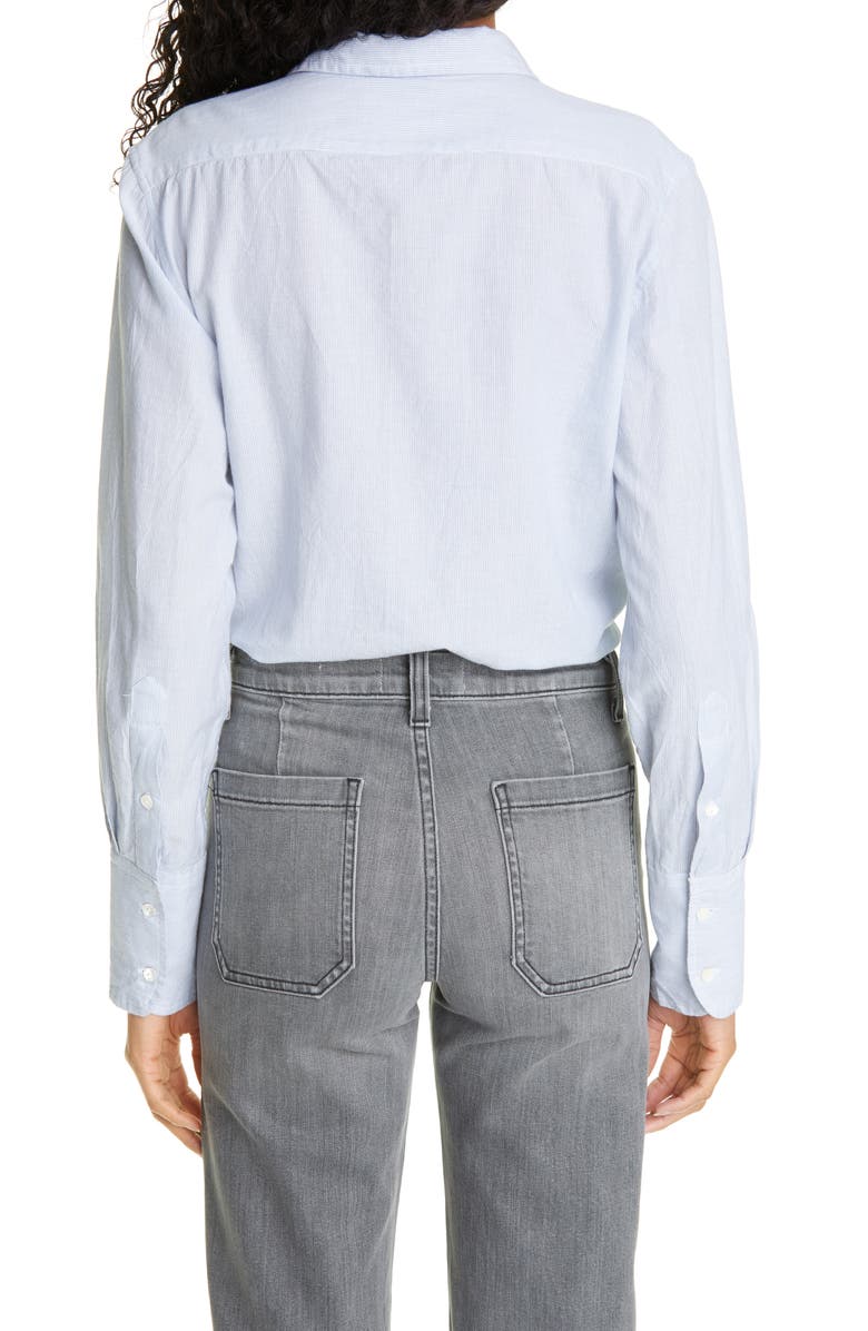 Nili Lotan Stripe Cotton Button-Up Shirt, Alternate, color, 