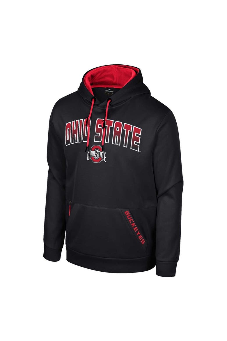 Men's Colosseum Black Ohio State Buckeyes Reese Pullover Hoodie, Alternate, color, Black