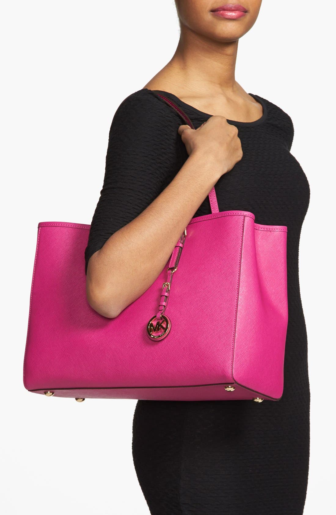 'Jet Set - Large' Travel Tote, Alternate, color, FUSCHIA
