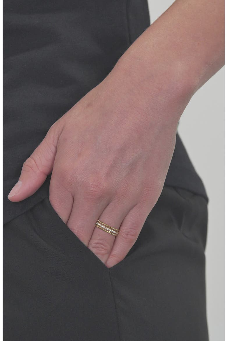 Diamond & 18K Gold Bead Stacking Ring (Nordstrom Exclusive), Alternate, color, YELLOW GOLD/ DIAMOND
