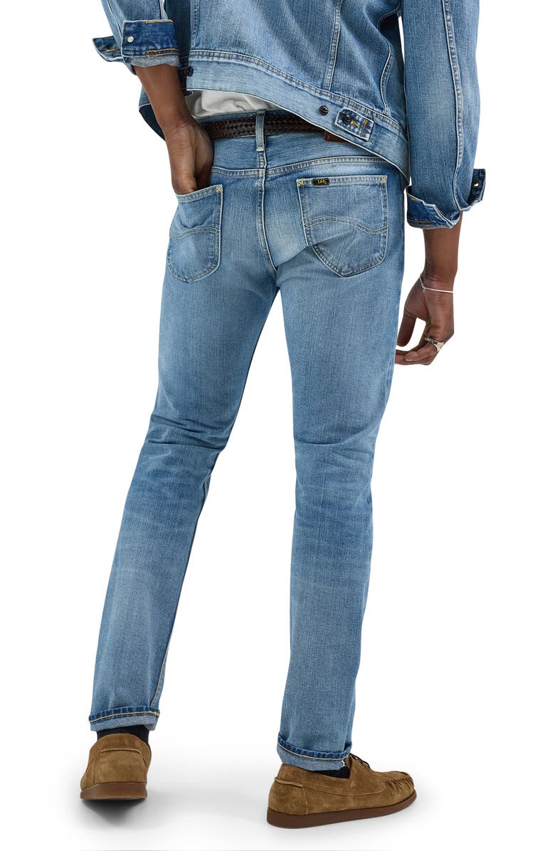Lee Rider Stretch Slim Straight Leg Jeans, Alternate, color, Washed Oliver