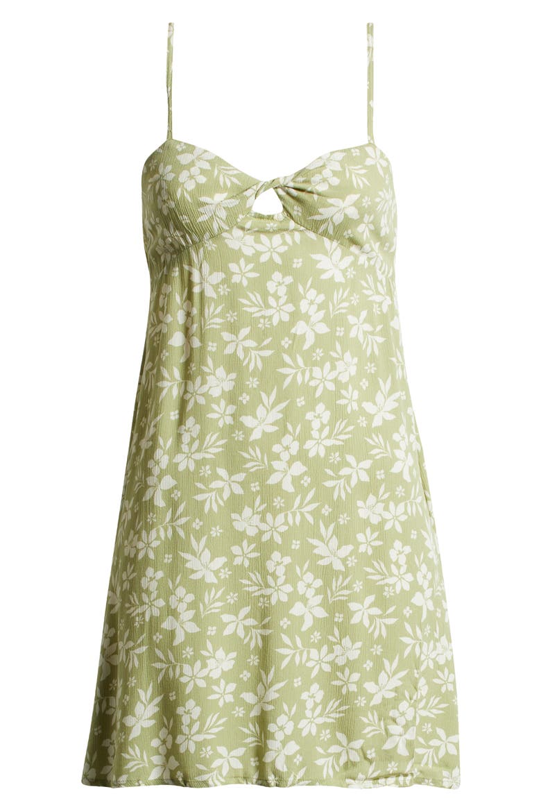 Last Sunset Floral Cutout Minidress, Alternate, color, AVOCADO