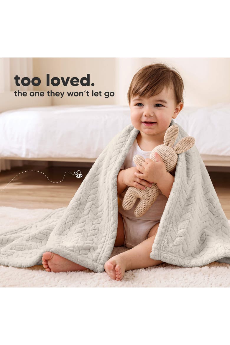 Souffle Fleece Baby Blankets, Serene, Alternate, color, 2-Pack, Soft Cream/Pearl Gray