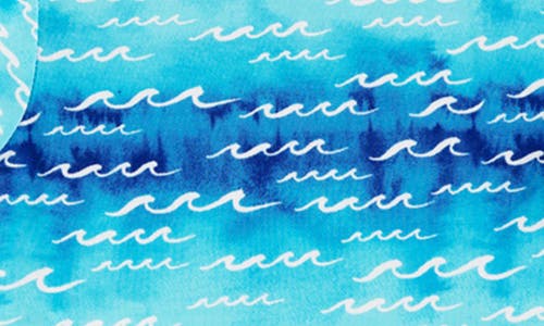 Coco Moon Nalu Wave Print Bodysuit In Blue
