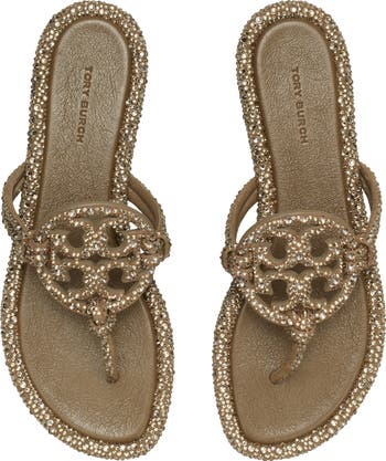 サンダル送料関税込み★Tory Burch★CRYSTAL FLIP-FLOP★選択2色 Tory Burch Miller crystal-embellished Flip Flops | Pink