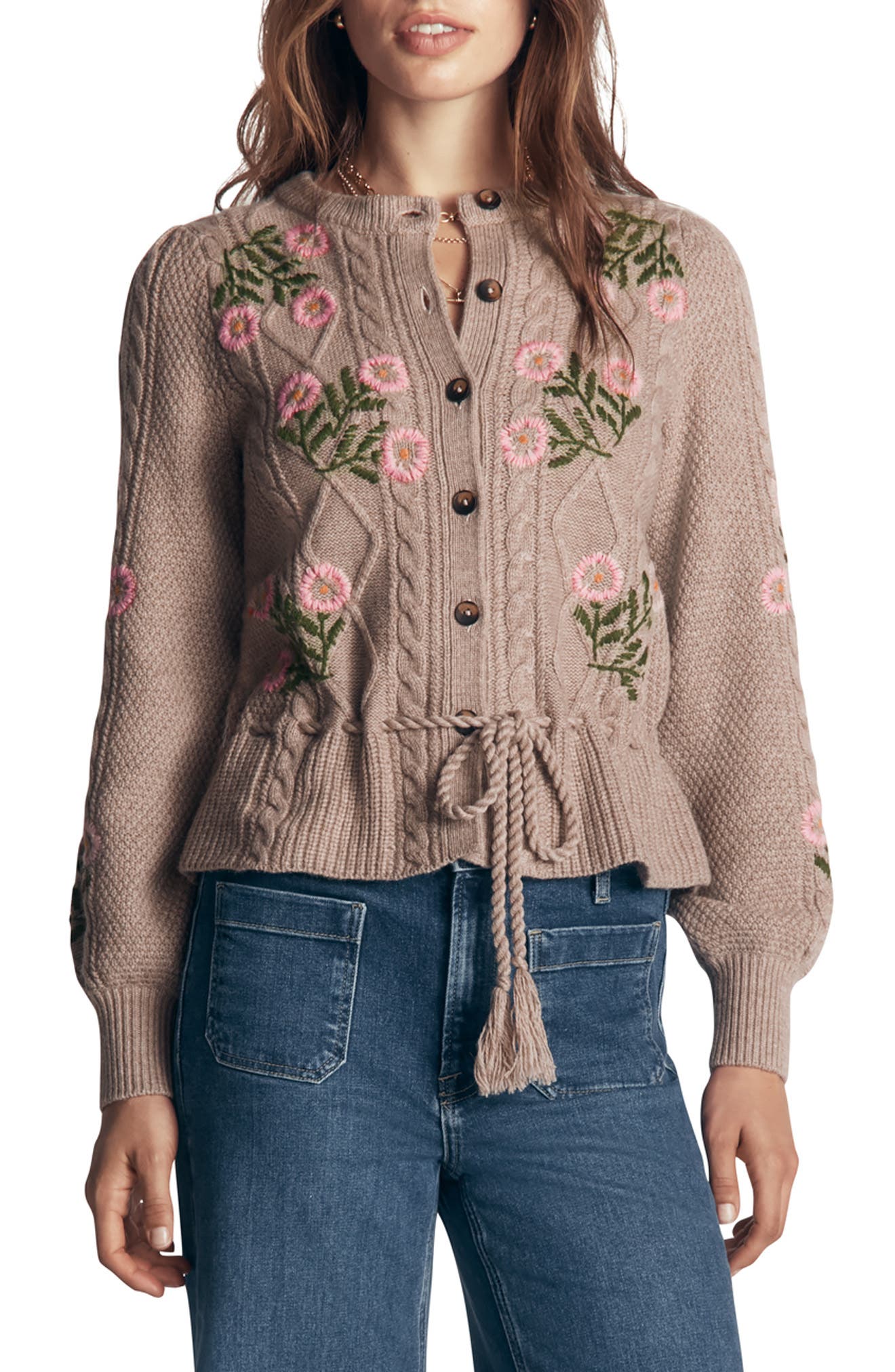 selected MINK MELANGE, EMBROIDERY