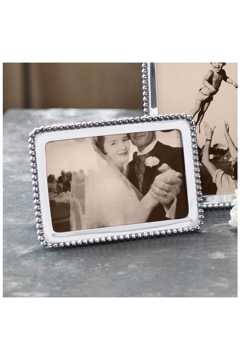 Pearled Trim Picture Frame, Alternate, color, SILVER