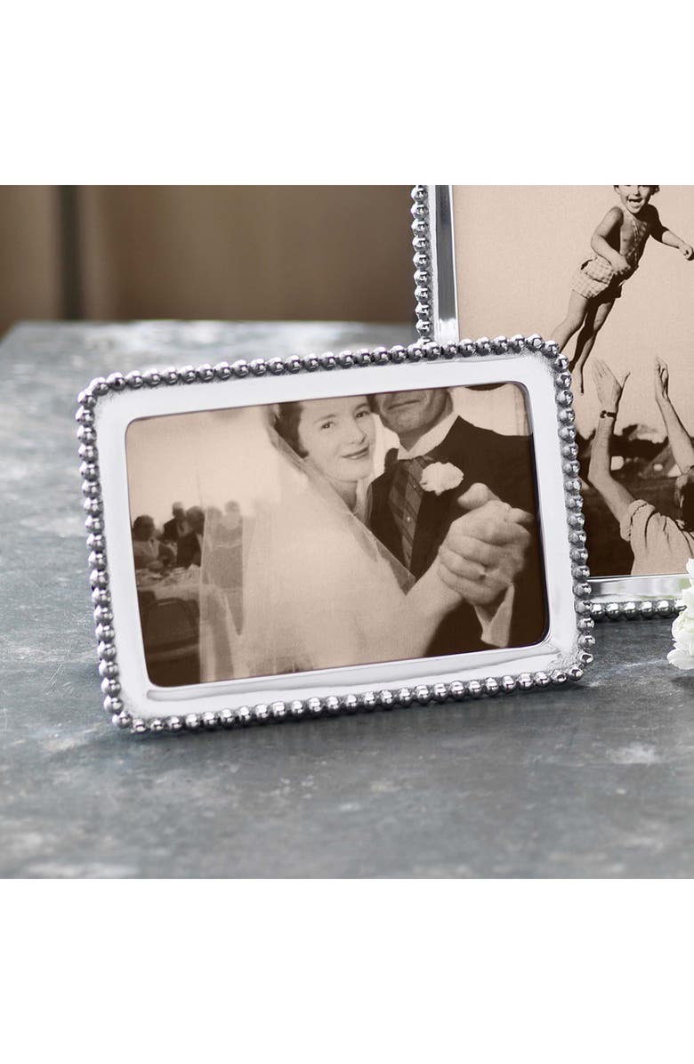 Mariposa Pearled Trim Picture Frame, Alternate, color, Silver