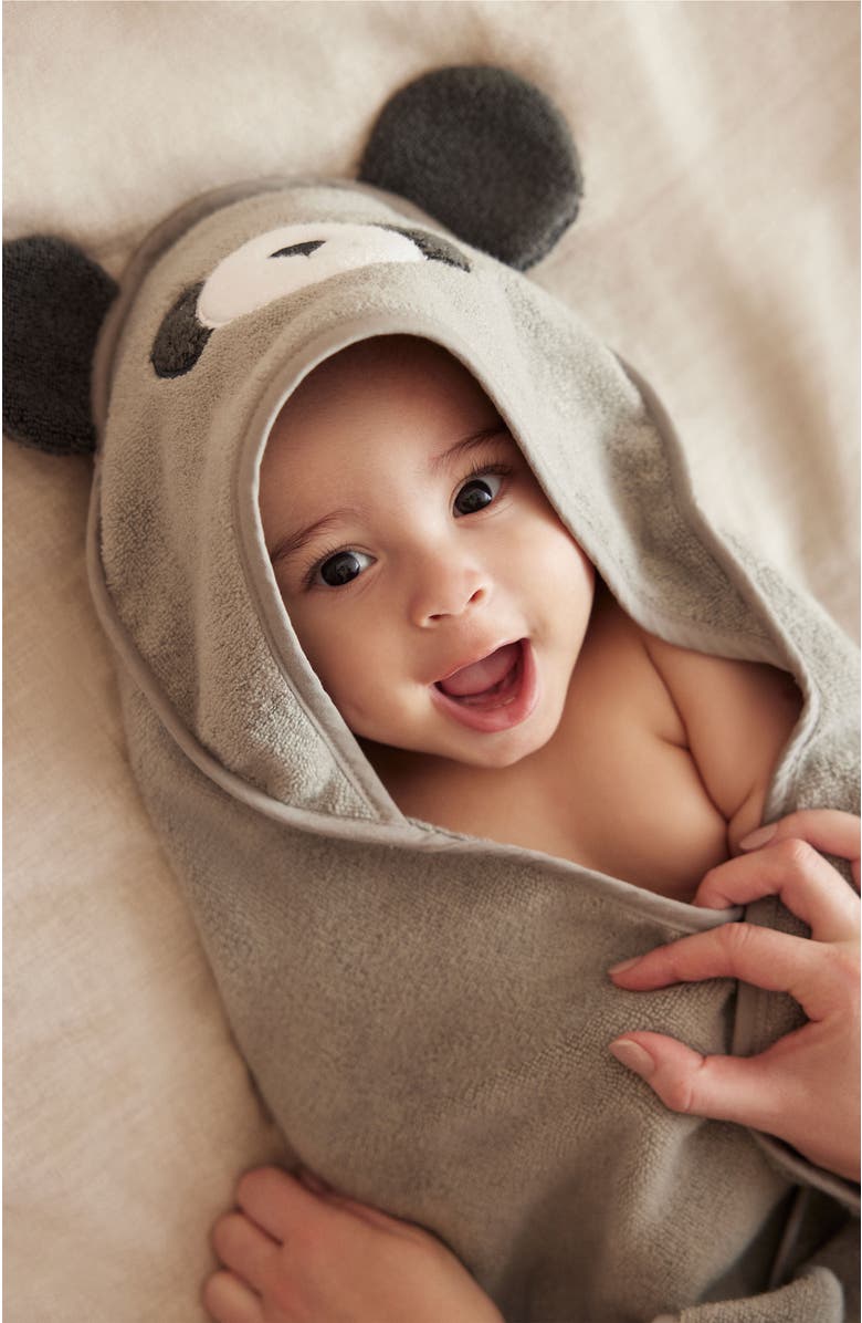 MORI Hooded Baby Towel, Alternate, color, Gray