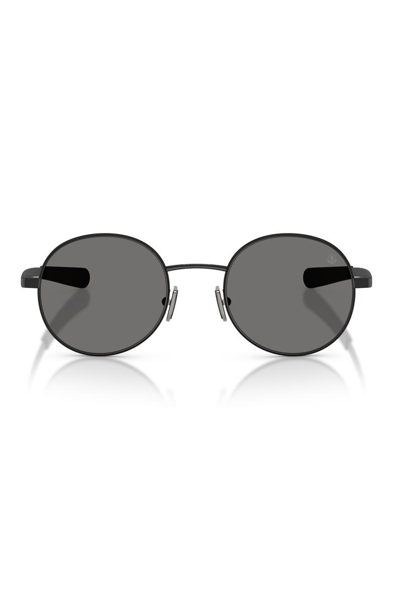 Centro 50mm Polarized Oval Sunglasses, Main, color, MATTE BLACK / DARK GREY