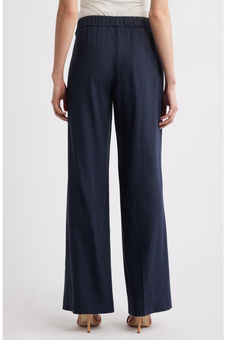 Linen Blend Flare Pants, Alternate, color, SKY CAPTAIN